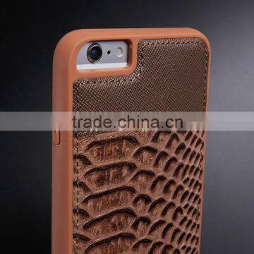 New Luxury Crocodile Skin Back Cover Leather Case for Iphone 7