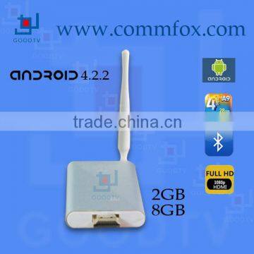  China supplier mini full hd media player android smart tv Quad-Core processor androidtv box rk3188 android os4.2