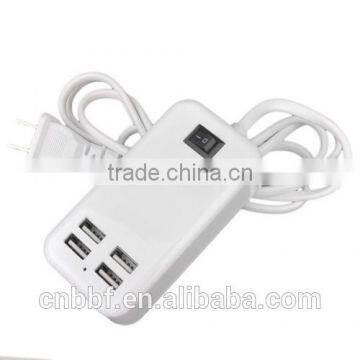 1.5M Desktop 4 Ports USB HUB AC Wall Power Charger Adapter US Plug With Switcher