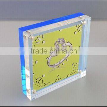 square acrylic color magentic picture photo frame