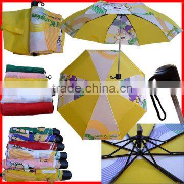 folding offset umbrella with pocket