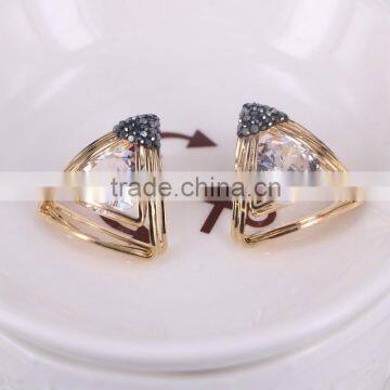 Fancy Crystal Zircon Cuff Earring, Golden Earring Designs For Women photo-2