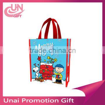 Peanuts Merry and Bright Christmas Small Recycled Shopper Tote Bag