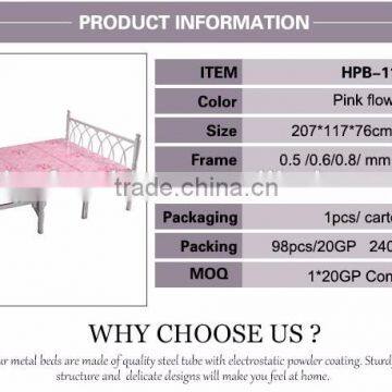 Pink Folding Metal Single Beds for Sale