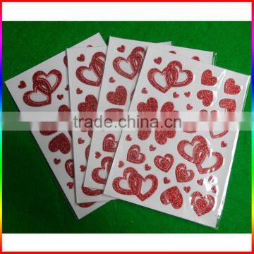 Glitter Powder Red Heart Stickers photo-4