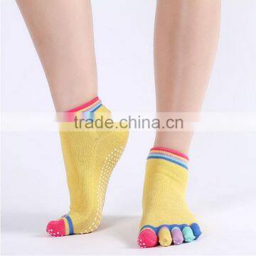 Colourful Non Slip Toe Yoga Socks