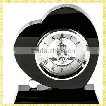 Unique Exquisite Luxury Black Crystal Clock Hearts Decoration For Guest Takeaway Souvenirs