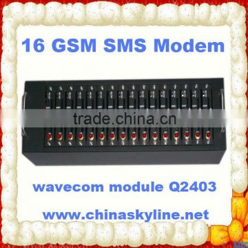 Hot sale!Q2403A GSM/GPRS Modem 16 ports for Wavecom COM/RS232 AT Command