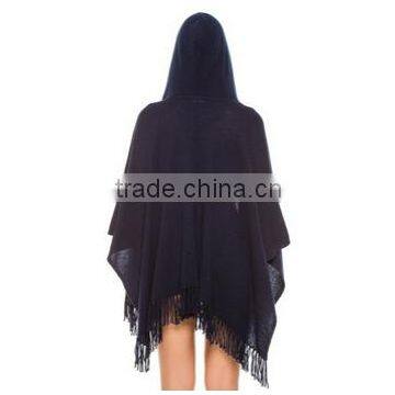 15STC9027 Hooded Cashmere Cover Serape Shawl Swim Cover Up