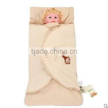Embrodiery Newborn infant baby cuddle blanket quilted baby sleeping bag