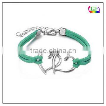 Logo Custom Cord Bracelet with Metal Plate Women and Men