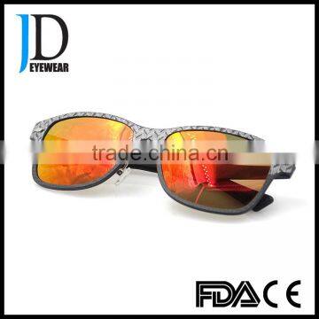 Modern Design German Fashion Women Square Red Lens Sunglasses