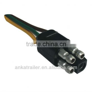 nylon plastic cable connector,trailer flat molded connector with cables