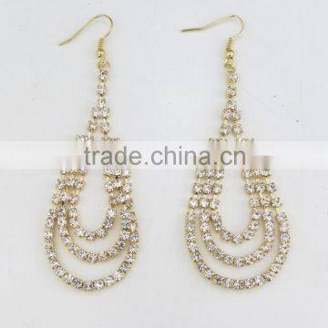 Dazzling layers cup chain pendant earring