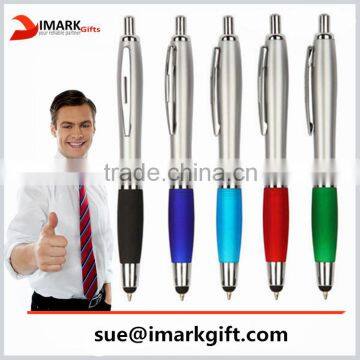 2016 popular promotional stylus touch pen with translucent colored rubbers