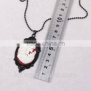 Fashion Jewelry Necklace Steampunk Necklace Skeleton Silhouette Cameo Pendant 2015 New Party Dress Made in China Yiwu photo-5