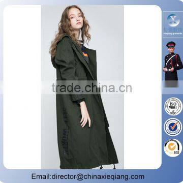 2016 Latest Desgin Printed Long Trench Coat