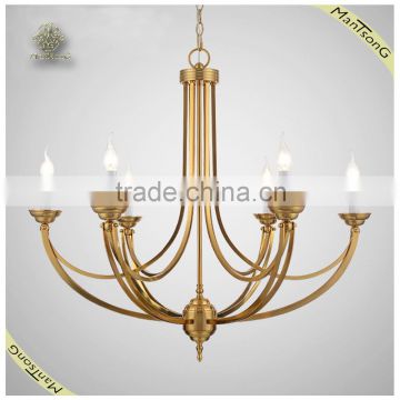 Home indoor decorative lighting modern antique bronze hanging candle chandelier pendant light