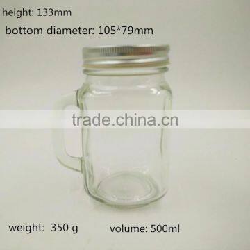 500 ml square mason jar with handle for candy