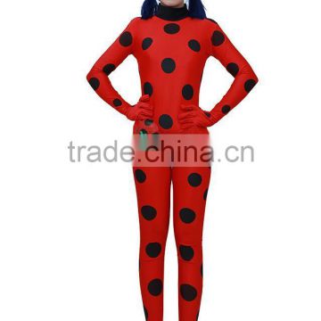 Hotsale Girls Halloween Cosplay Costumes Jumpsuit Sexy LadyBug costumes with mask bag