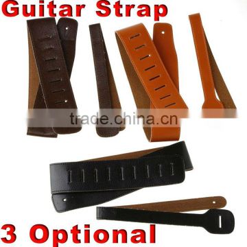 Coffee/Black/Orange PU Leather Buckle Electric Guitar Acoustic Strap