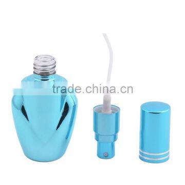 Unique Shaped UV Gel Colored Small Empty Glass Spray Bottle for Perfume With Screw Aluminum Atomizer photo-6