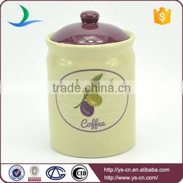 Green Decal Ceramic Food Storage Jars Wholesale photo-4