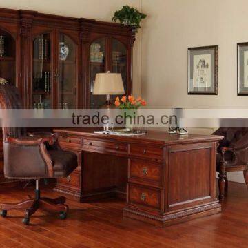 Luxury French Style Living Room Leisure Armchair/Antique Wood Carved Leather Office Chair, Side Chair photo-2
