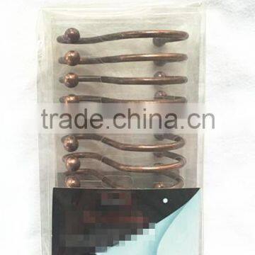 S Shower Curtain Hooks Rings,Polished Chrome Metal Bathroom Shower Curtain Hooks, S GOLDEN/CHROME/BRONZE photo-5