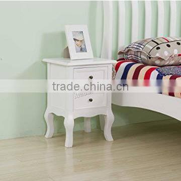 Set of Two Small Traditional Style Bedside Table in White photo-3