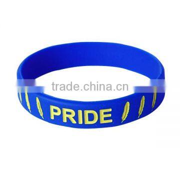 debossed and ink filled silicone wristbands