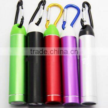 China Carabiner powe bank with led torch / keychain power bank for backpack