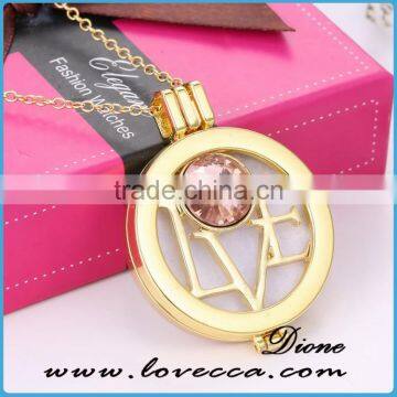 2017 Hot New Products Gold Locket Designs Diamond Diffuser Perfume Locket photo-2