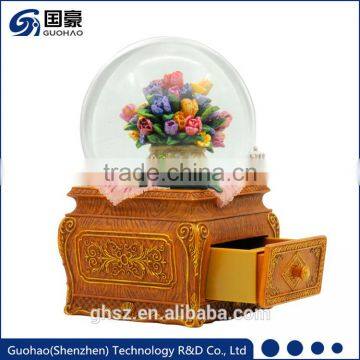 Flower design Jewelry box Unique Tulip snow globes