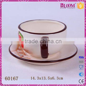 Gift Decoration Glazed Ceramic Coffee Cup and Saucer photo-2