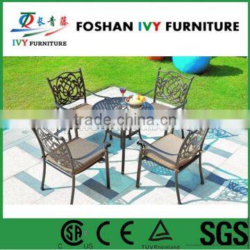 outdoor terrace cast aluminum furniture coffee table and chair