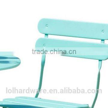 3 Piece Bistro Set Folding Patio Table and Chairs, Blue photo-2