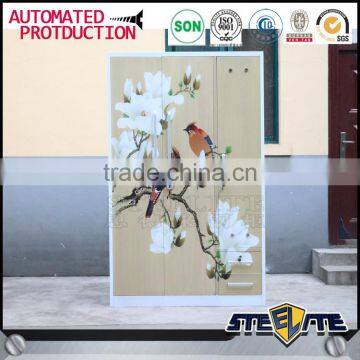 Spraying Decoration 3 Door Metal Wardrobe Godrej Almirah Designs With Price photo-3