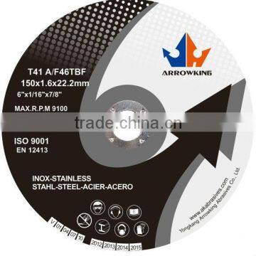 6'' (150x1.6x22mm)T41-Reinforced Fiber Resin Ultra-thin Cutting off Wheels for Metal