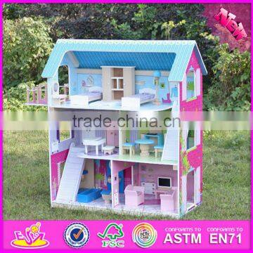 2016 New Design Home Play Children Toy Wooden Dolls House Miniatures W06A169 photo-3