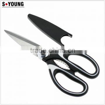 61010 Safe Cover Multi-function Kitchen Scissors With Soft Touch Double Injection Handle photo-3