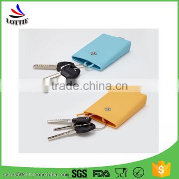 High quality Promotional Portable silicone key bag Flexible Silicone Card Case fashion key holder wallet