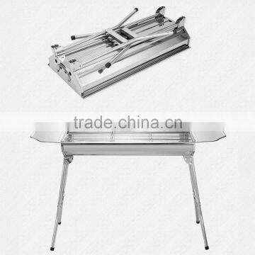 Outdoor picnic stainless steel charcoal drawer design BBQ grill with foldable legs