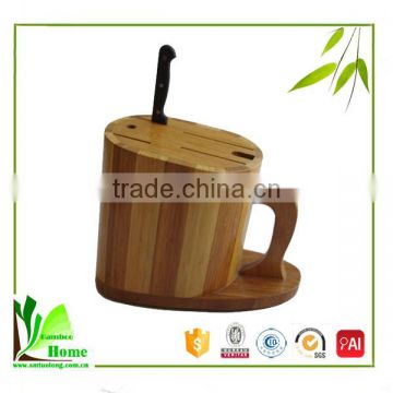 Quality-Assured bamboo knife block without knives