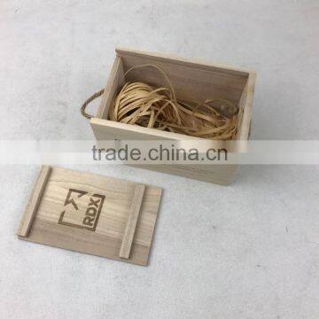 Custom high quality ec-frienfly small wooden case with sliding lid