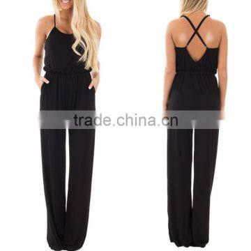 Cheap Custom Black Bodycon Slim Fit Sexy Evening Jumpsuits For Women Lady Wholesale China Manufacturer