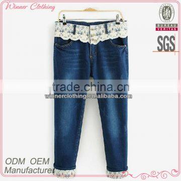 OEM factory supply high fashion trendy design jeans style half pants for women