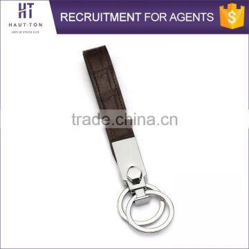New Fashion Luxury Real Crocodile Skin Leather Key Ring Holder Top Selling Popular Custom Logo Car Key Chain