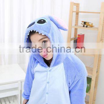Flannel Cartoon Adult Animal Jumpsuit Animal Pajamas Jumpsuit Blue Stitch Design photo-4