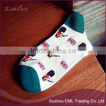 Wholesale Fashion Soldier Cartoon Printed Boy White Socks photo-6